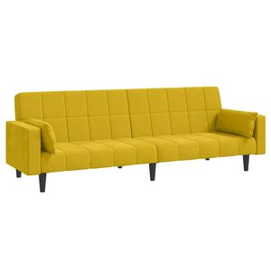 vidaXL Schlafsofa 2-Sitzer mit 2 Kissen Gelb Samt
