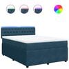 vidaXL Boxspringbett mit Matratze Blau 160x200 cm Samt