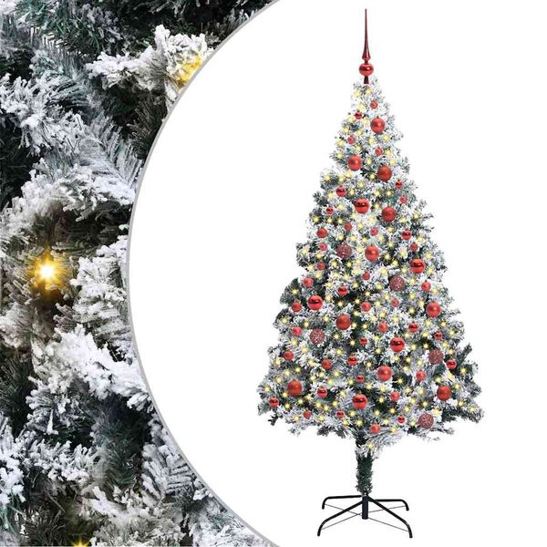 vidaXL K&uuml;nstlicher Weihnachtsbaum mit 300 LEDs mit St&auml;nder Wei&szlig; 180 cm
