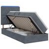 vidaXL LED-Speicherbett mit Matratze Dunkelgrau 90 x 190 cm Samt
