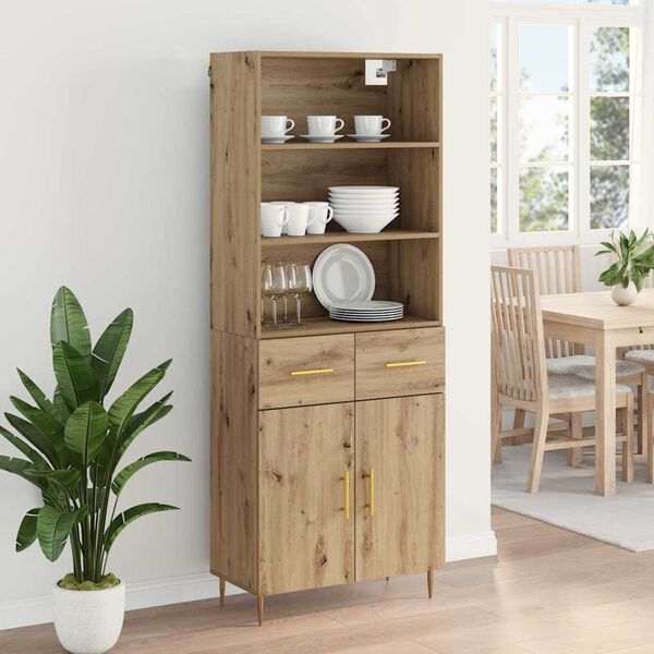 vidaXL Highboard Artisan-Eiche 69,5 x 34 x 180 cm Holzwerkstoff