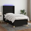 vidaXL Boxspringbett mit Matratze & LED Schwarz 90x190 cm Stoff