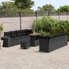 vidaXL Gartensofa-set mit Kissen 11 pcs Schwarz Poly-Rattan