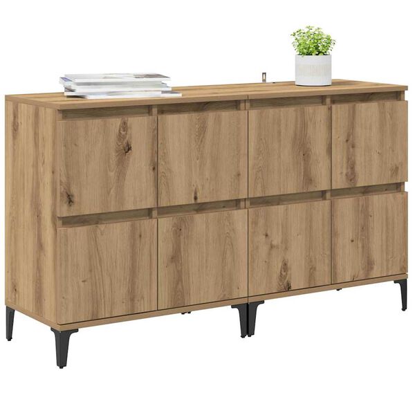 vidaXL Sideboards 2 pcs Artisan-Eiche 60 x 35 x 70 cm Holzwerkstoff
