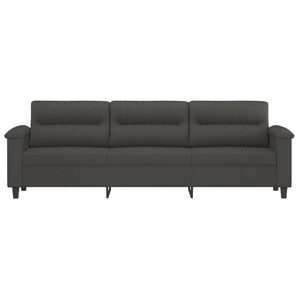 vidaXL 3-Sitzer-Sofa Dunkelgrau 210 cm Mikrofasergewebe