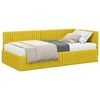 vidaXL Eckbettgestell mit Matratze 2 stk. Gelb 100 x 200 cm Samt