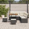 vidaXL Garten-Sofa-Set mit Kissen mit Speicher 8 pcs Schwarz und Creme