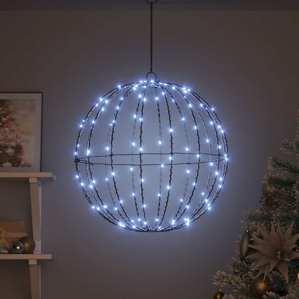 vidaXL Ball mit 160 LEDs Kaltwei&szlig; 50,5 x 50,5 x 52 cm Metall