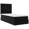vidaXL Ottoman-Bett mit Matratzen & LEDs Schwarz 100x200 cm Samt