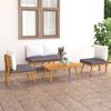 vidaXL 4-tlg. Garten-Lounge-Set mit Auflagen Massivholz Akazie