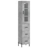vidaXL Highboard Betongrau 34,5x34x180 cm Holzwerkstoff