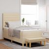 vidaXL Boxspringbett mit Matratze Creme 100 x 200 cm Stoff