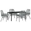 vidaXL Garten Essgruppe 5 stk. Grau Poly-Rattan