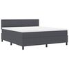 vidaXL Boxspringbett Dunkelgrau und Wei&szlig; 180 x 200 cm Cordstoff