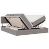 vidaXL LED-Speicherbett mit Matratze Taupe 180 x 200 cm Stoff