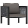vidaXL 6-tlg. Garten-Lounge-Set mit Auflagen Poly Rattan Anthrazit