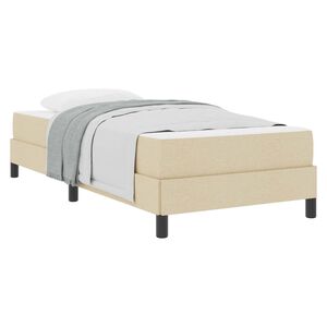 vidaXL Boxspringbett mit Matratze Creme 90 x 190 cm Stoff
