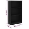 vidaXL Bücherregal 3 Fächer Schwarz 60x24x109 cm Holzwerkstoff