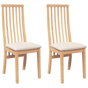 vidaXL Esszimmerst&uuml;hle mit Kissen 2 Stk. Massivholz Gummibaum