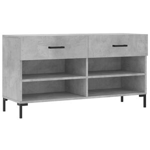 vidaXL Schuhbank Betongrau 102x35x55 cm Holzwerkstoff