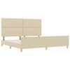 vidaXL Bettgestell mit Kopfteil Creme 200 x 200 cm Stoff