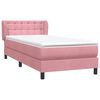 vidaXL Boxspringbett mit Matratze Rosa 90x210 cm Samt
