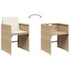 vidaXL 11-tlg. Garten-Essgruppe mit Kissen Beige Poly Rattan