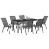 vidaXL Garten Essgruppe 7 pcs Grau und Schwarz