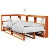 vidaXL Massivholzbett mit Regal ohne Matratze Wachsbraun 90x200 cm