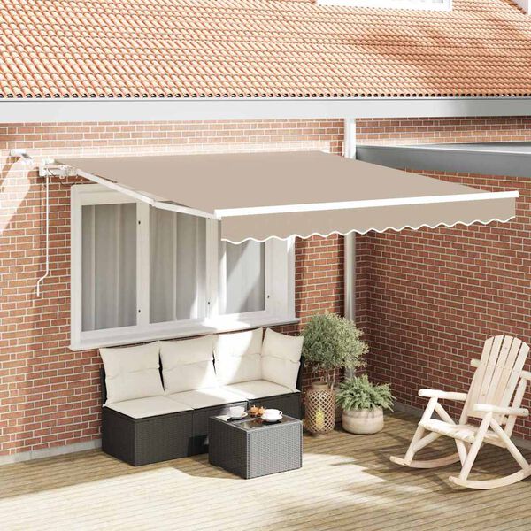 vidaXL Einziehbare Markise Beige 300 x 250 cm Polyester und Metall