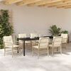 vidaXL Garten Essgruppe mit Kissen 7 pcs Beige Poly-Rattan