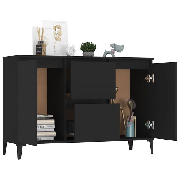 vidaXL Sideboard Schwarz 102x35x70 cm Holzwerkstoff