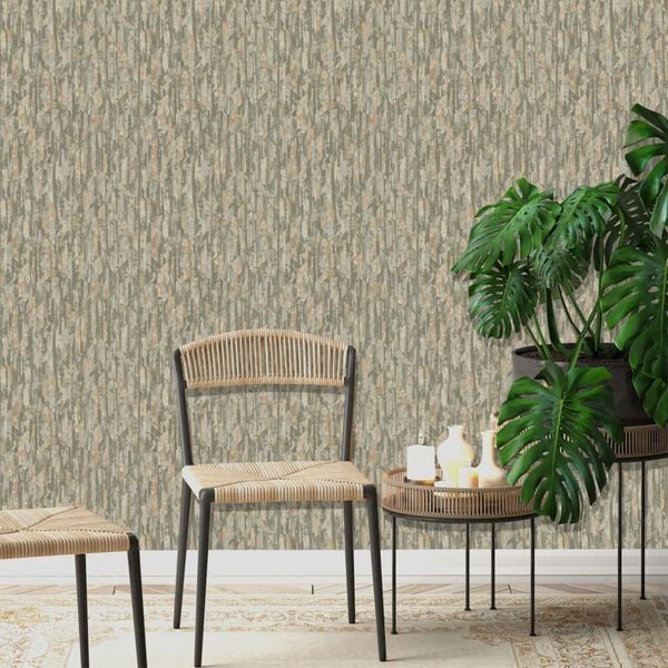 DUTCH WALLCOVERINGS Tapete Phoenix Grün und Beige