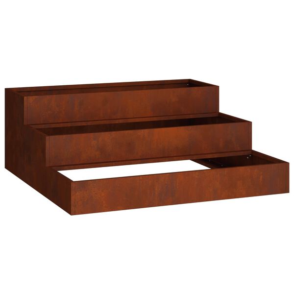 vidaXL Garten-Pflanzgef&auml;&szlig; Rostig 90 x 90 x 35 cm Wetterfeststahl