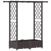 vidaXL Hochbeet mit Rankgitter und Dach Braun 122,5 x 40 x 121 cm PP
