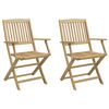 vidaXL Gartenst&uuml;hle 2 Stk. Klappbar 54x61x88 cm Massivholz Akazie