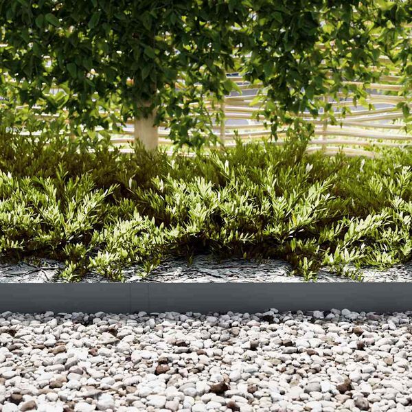 vidaXL Raseneinfassung 10 pcs Anthrazit 100 x 0,05 x 20 cm