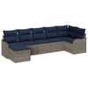 vidaXL Gartensofa-set 7 stk. Grau Poly-Rattan