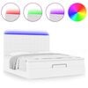 vidaXL Ottoman-Bett mit Matratze & LEDs Weiß 160x200 cm Kunstleder