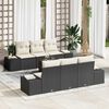 vidaXL Gartensofa-set mit Kissen 7 pcs Schwarz Poly-Rattan