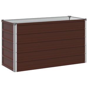 vidaXL Hochbeet im Garten Braun 100 x 40 x 55 cm kaltgewalzter Stahl