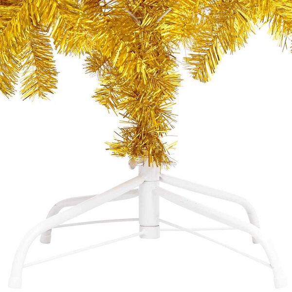 vidaXL K&uuml;nstlicher Weihnachtsbaum Beleuchtung & Kugeln Gold 240 cm