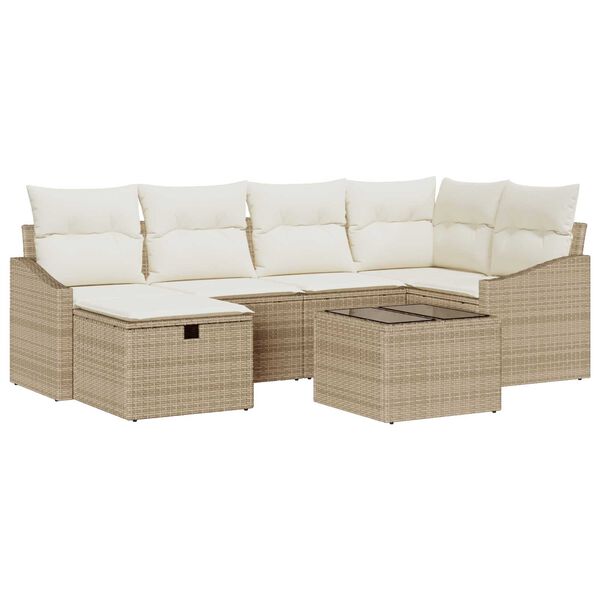 vidaXL Sofa Set mit Kissen 6 pcs Poly-Rattan