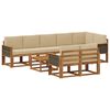 vidaXL Outdoor-Sofagarnitur 9 stk. Natur und Beige Polyester