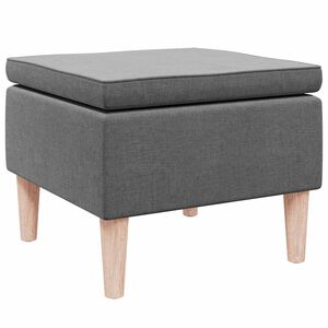 vidaXL Hocker mit Holzbeinen Dunkelgrau Stoff