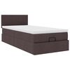 vidaXL Ottoman-Bett mit Matratze Dunkelbraun 90x190 cm Stoff