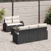 vidaXL Garten-Sofa-Set mit Kissen mit Speicher 6 pcs Schwarz und Creme