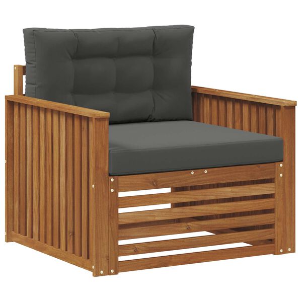 vidaXL Outdoor-Sofagarnitur Massives Akazienholz und Polyester Natur