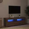 vidaXL TV-Schrank mit LED-Leuchten Braun Eichen-Optik 120x35x40 cm