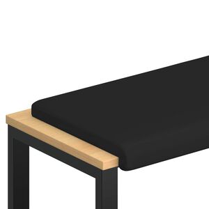 vidaXL Bankkissen Kunstleder Schwarz Tiefe 35 cm